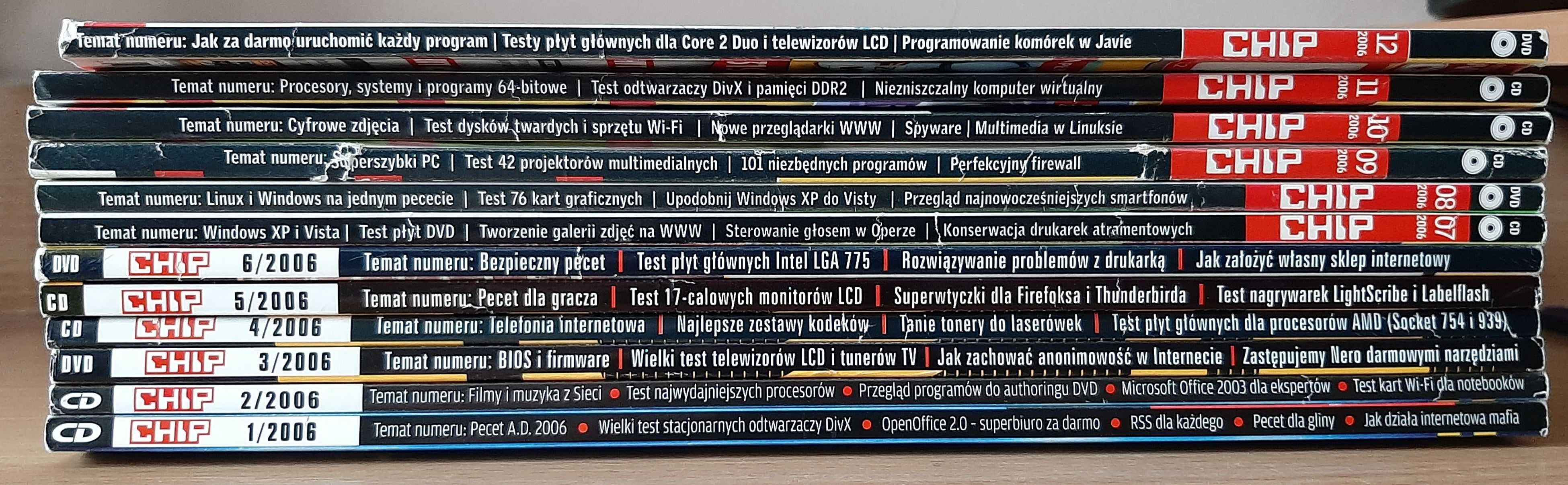 Magazyn czasopismo CHIP 2006 12 numerów + płyty
