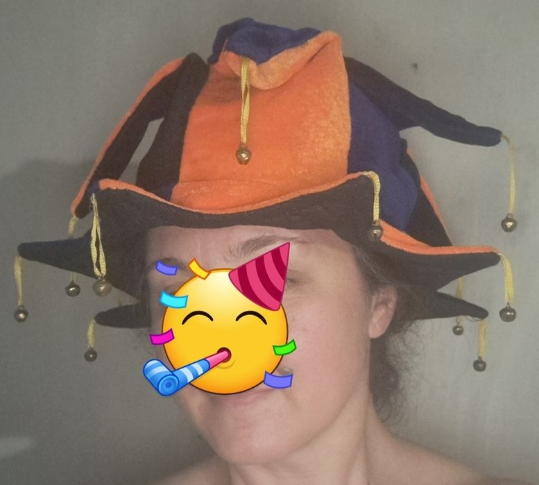 Новорічна шапка шута, новогодний костюм, аксесуар, новорічне вбрання