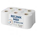 Ręcznik Papierowy Premium 100% Celuloza, 2W, 80M/19cm OP 6SZT