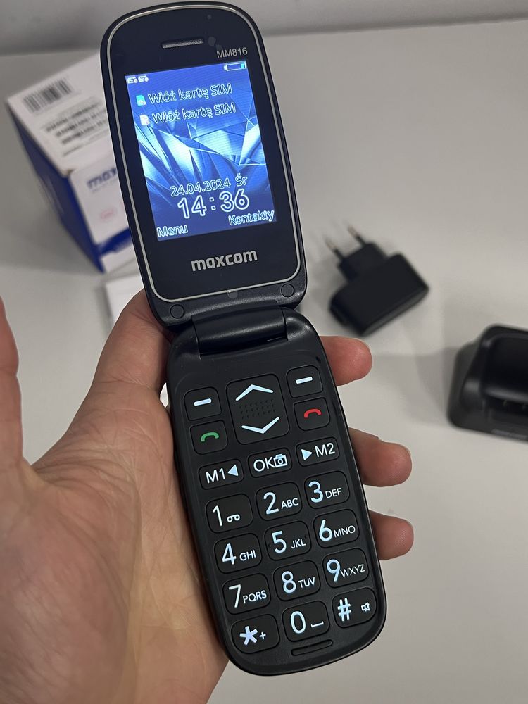 Telefon dla seniora klapka Maxcom MM816