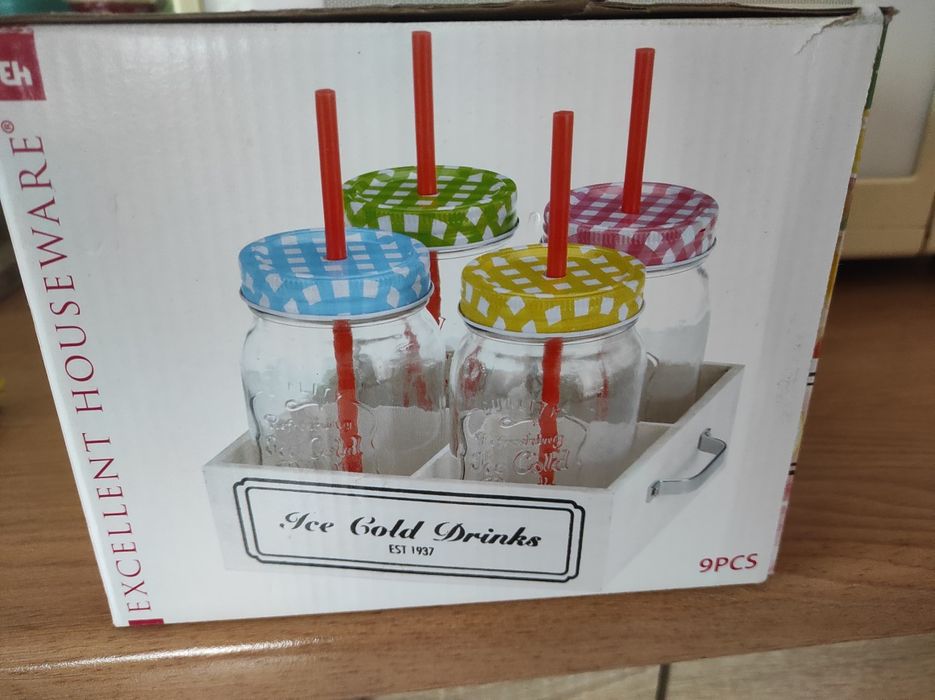 Zestaw szklanek z rurkami