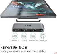 Хаб Uni Aluminum USB-C Mobile Pro Hub для iPad Pro (Silver)
