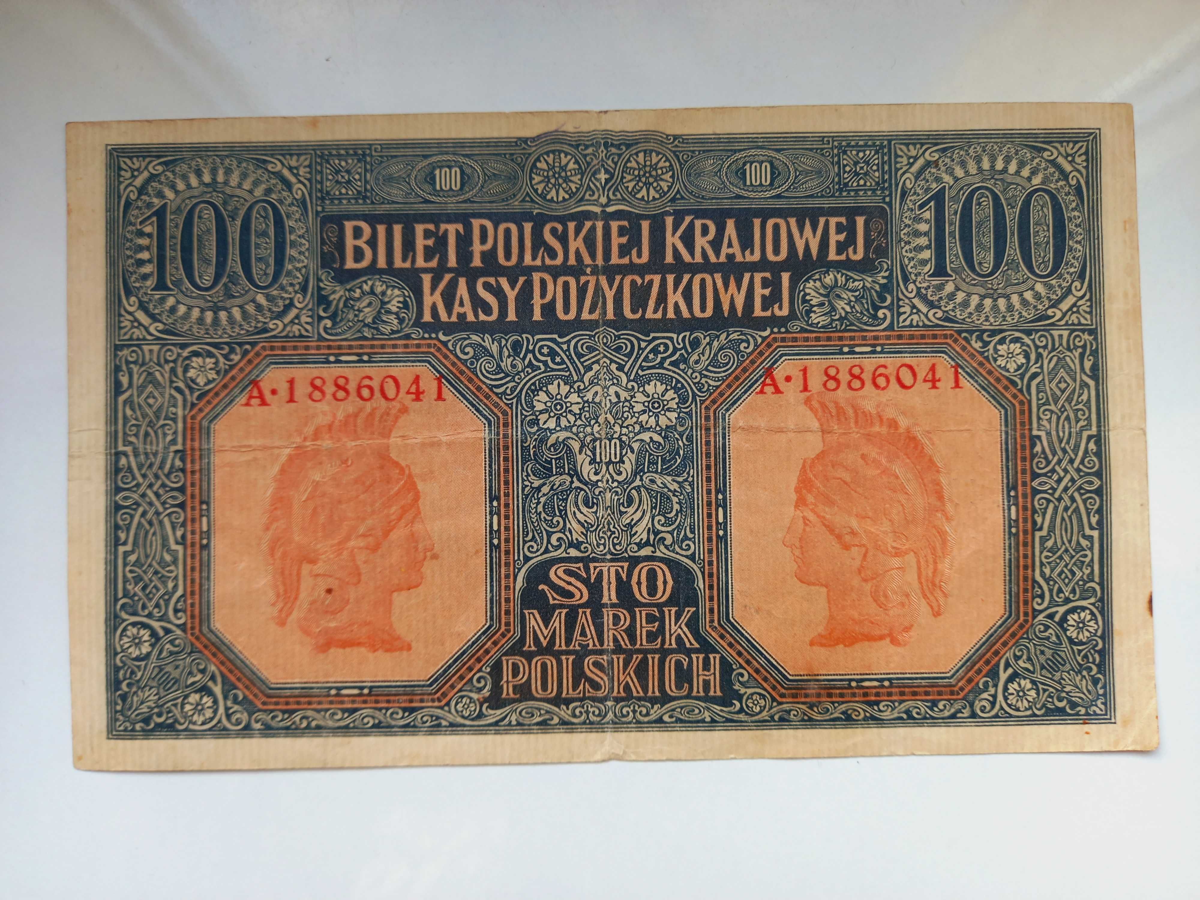 Banknot 100 marek Polskich 1916 seria A Generał