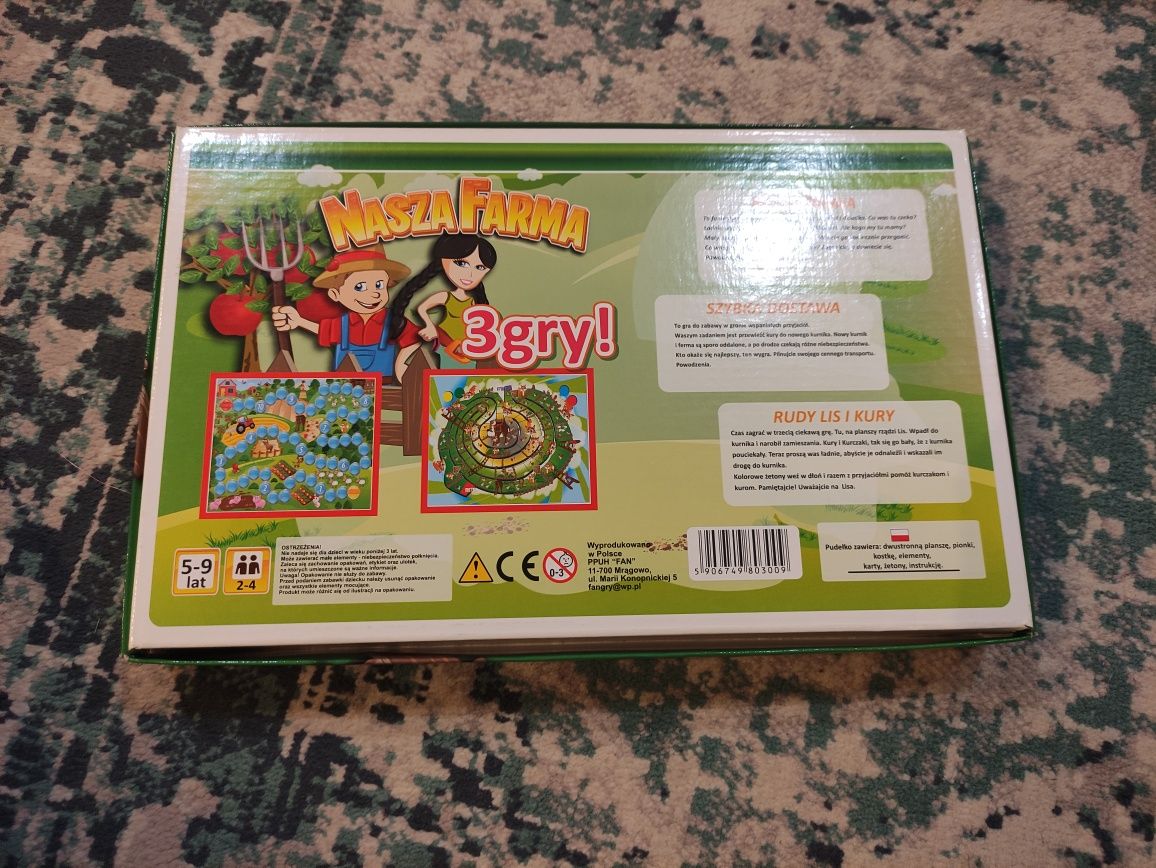 Gra planszowa 3w1  Nasza Farma, Szybka dostawa, Rudy Lis