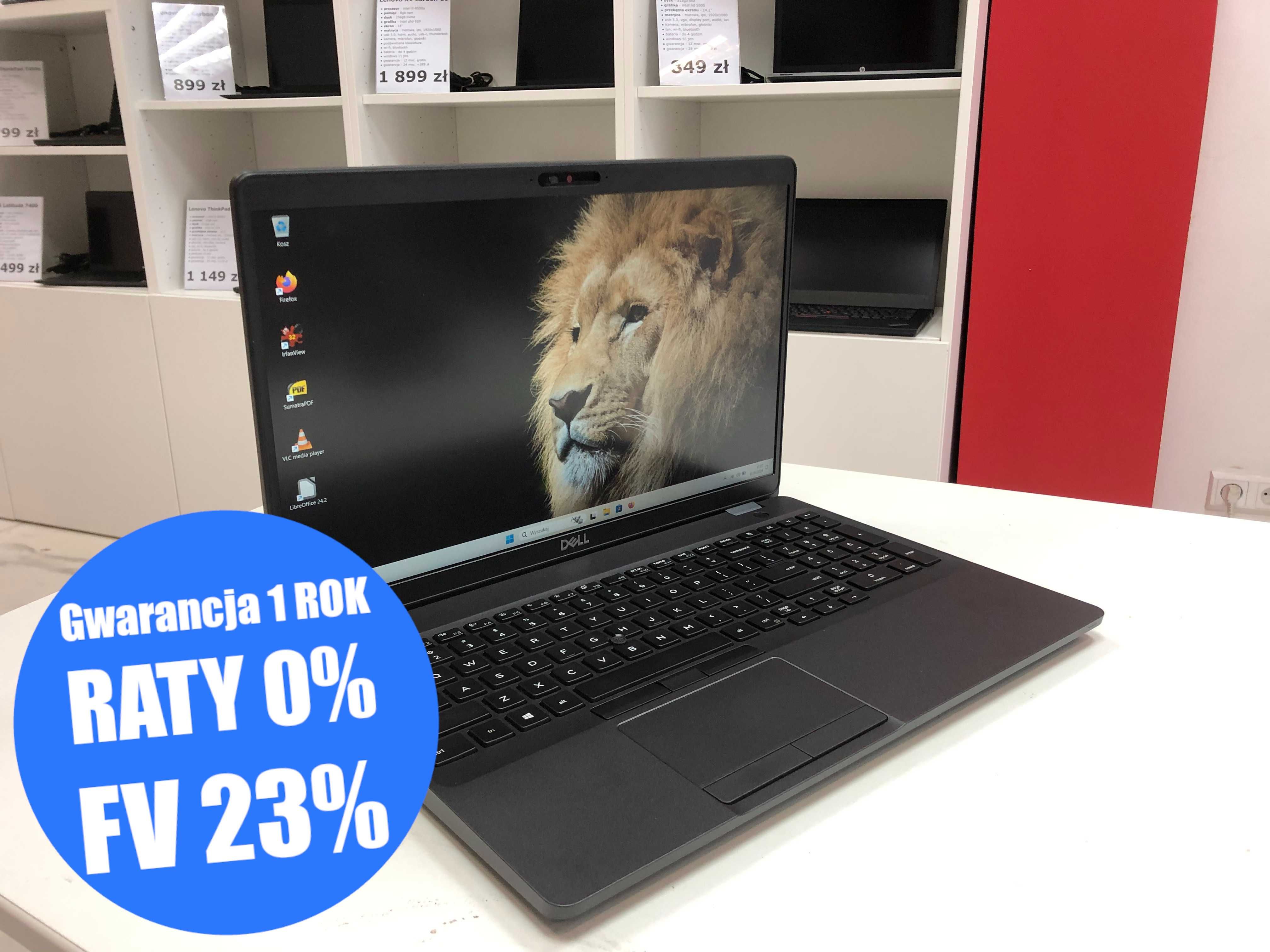 Biznesowy Dell Latitude 5500 15" i5-8gen 16GB 256SSD IPS FHD Klasa A