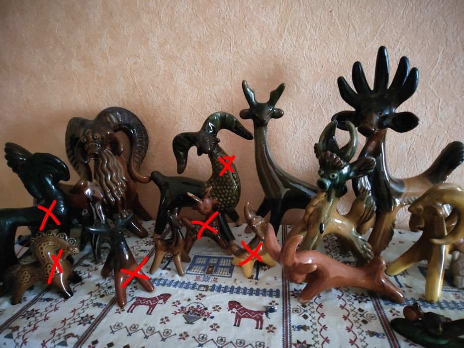 Васильківська майоліка, кераміка, статуетки, козлик, лань