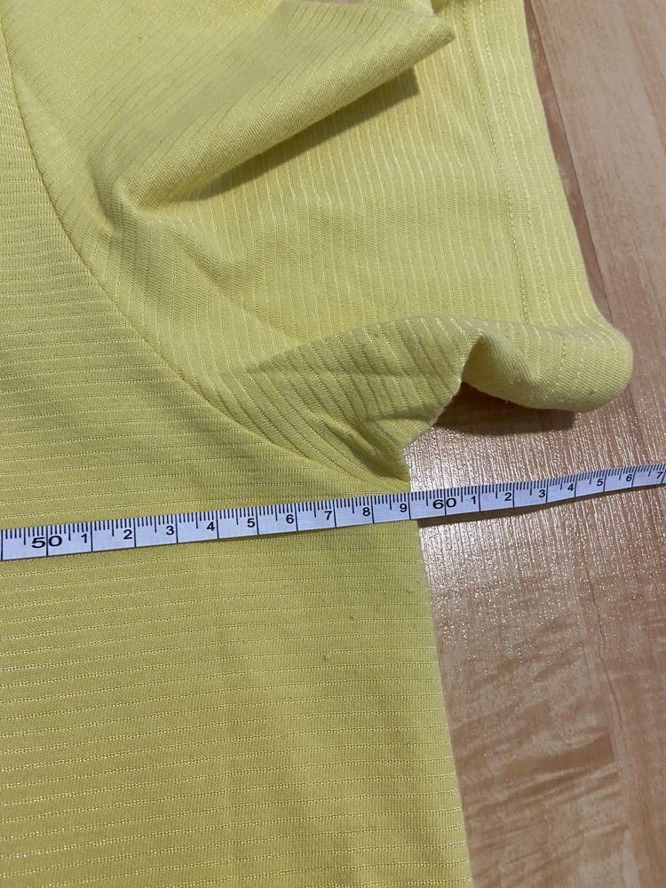 Ulla Popken 46 48  damska bluzka krótki rękaw żółta wiskoza