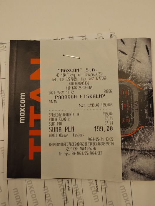 Telefon dla seniora z opaską Maxcom MM715BB