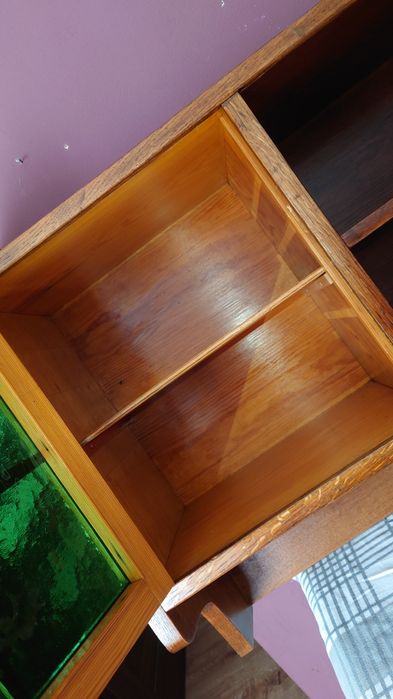 Stara witryna  półka stylowa wisząca dąb