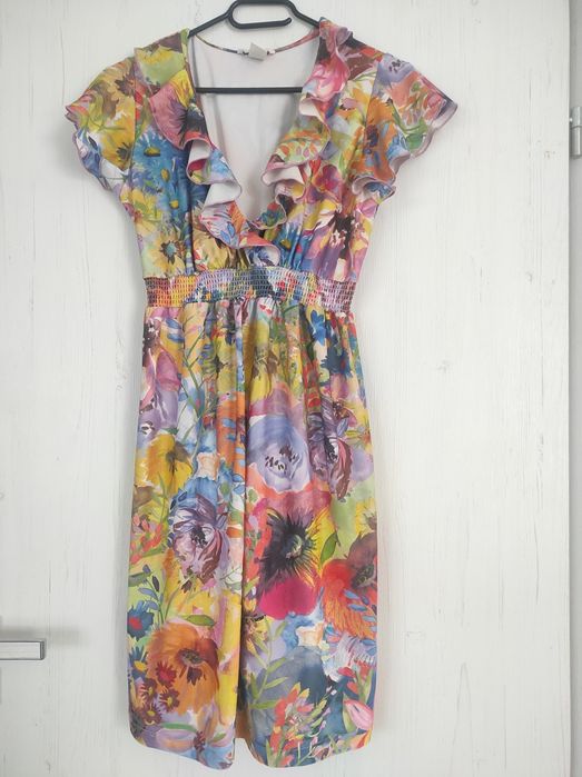 Sukienka ciążowa kwiecista floral w kwiaty na brzuszek ciążowy