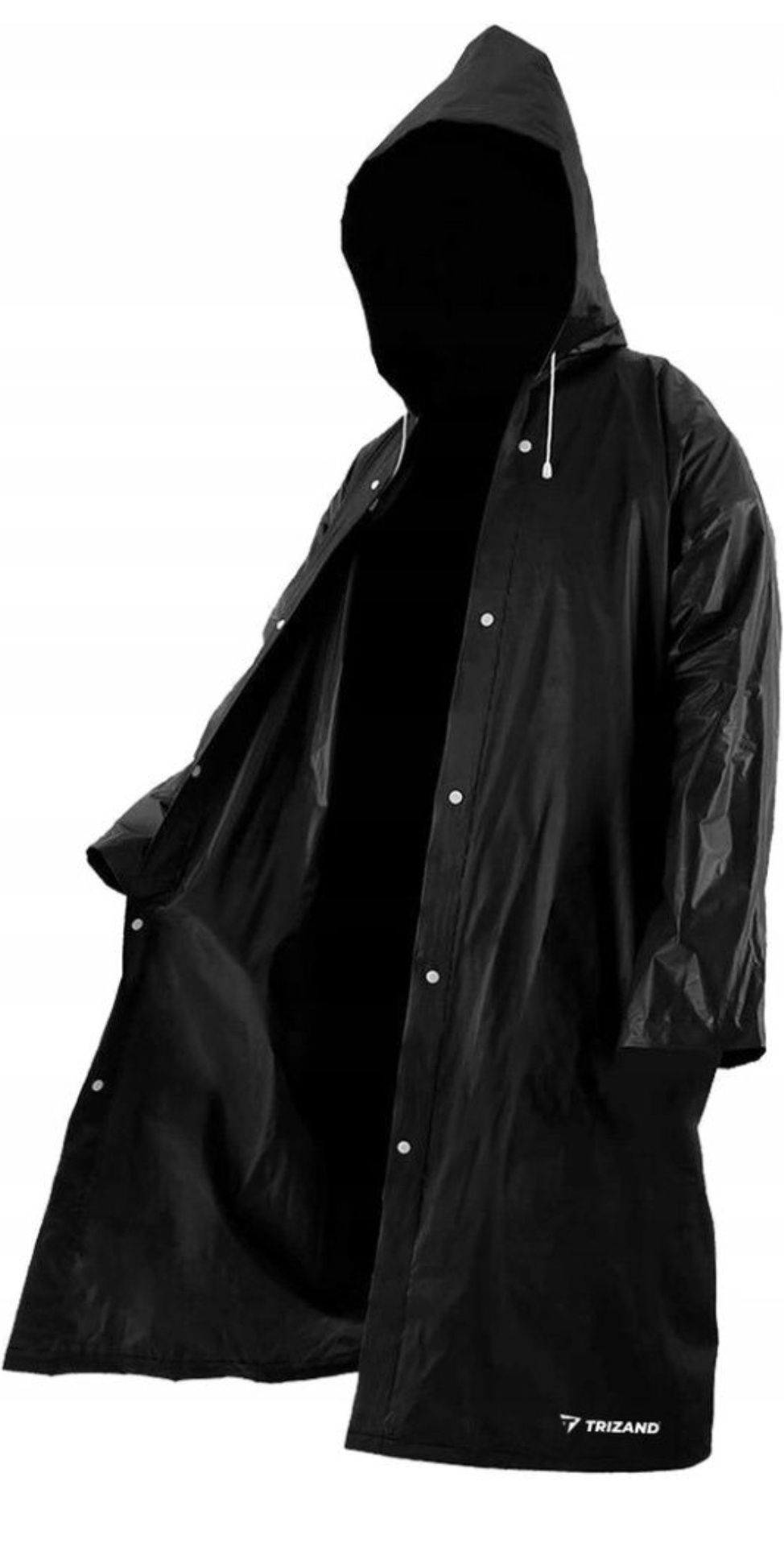 Peleryna płaszcz przeciwdeszczowy mocny Uniwersalny czarny