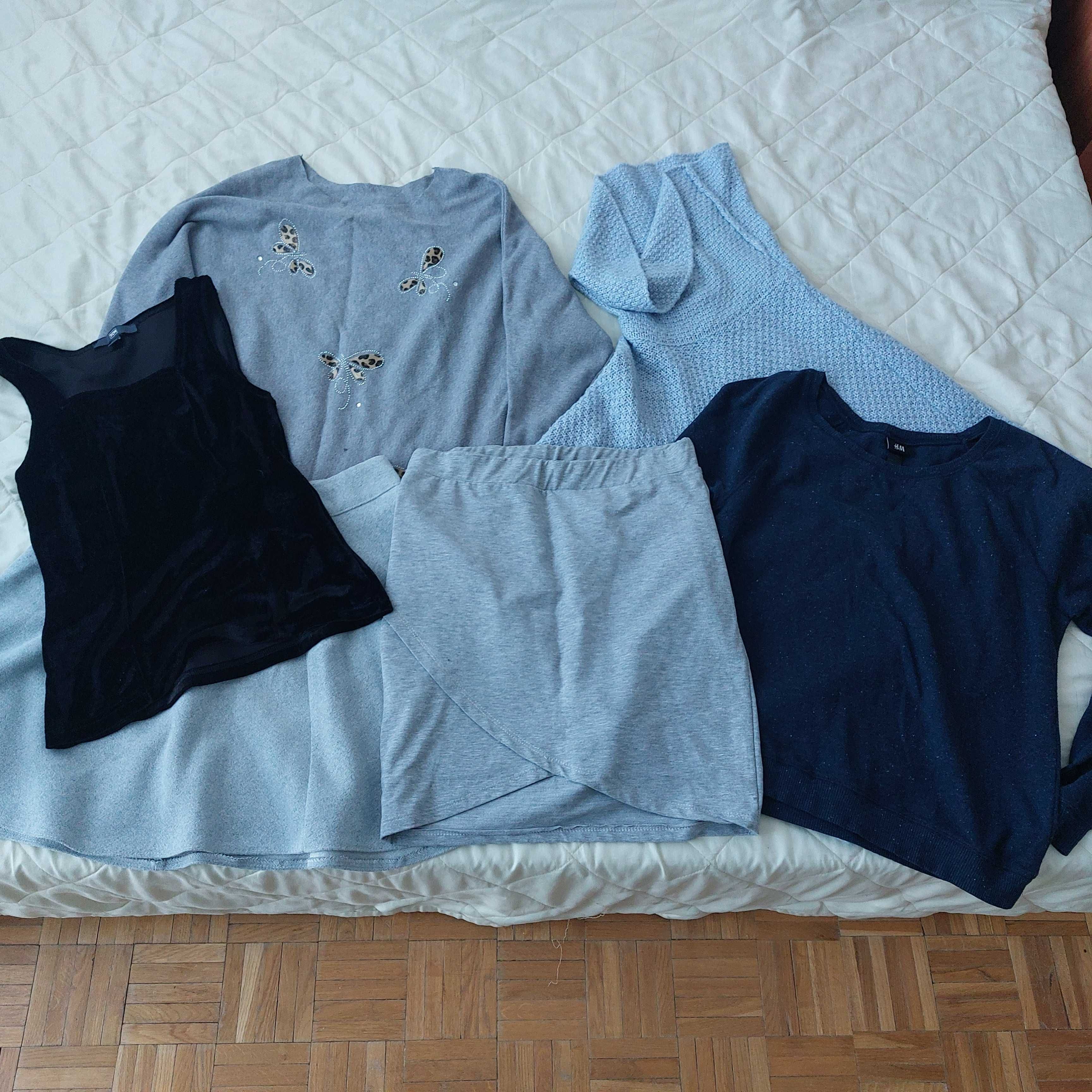 Odzież roz. 38 sweter bluzki spodniczki M - 6 sztuk