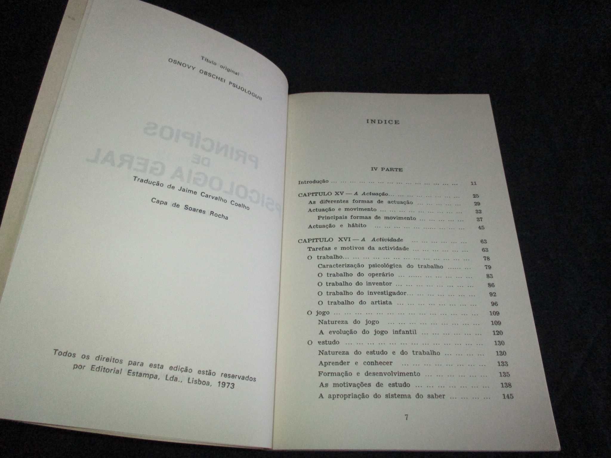 Livro Princípios de Psicologia Geral Rubinstein