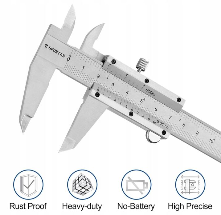 Suwmiarka analogowa Spurtar 150 mm ze stali nierdzewnej