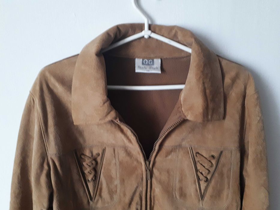 kurtka jesienna damska L/XL eko zamsz