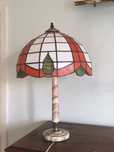 LAMPA STOJĄCA WITRAŻ na kamiennej nodze/ marmur Lampa TIFFANY