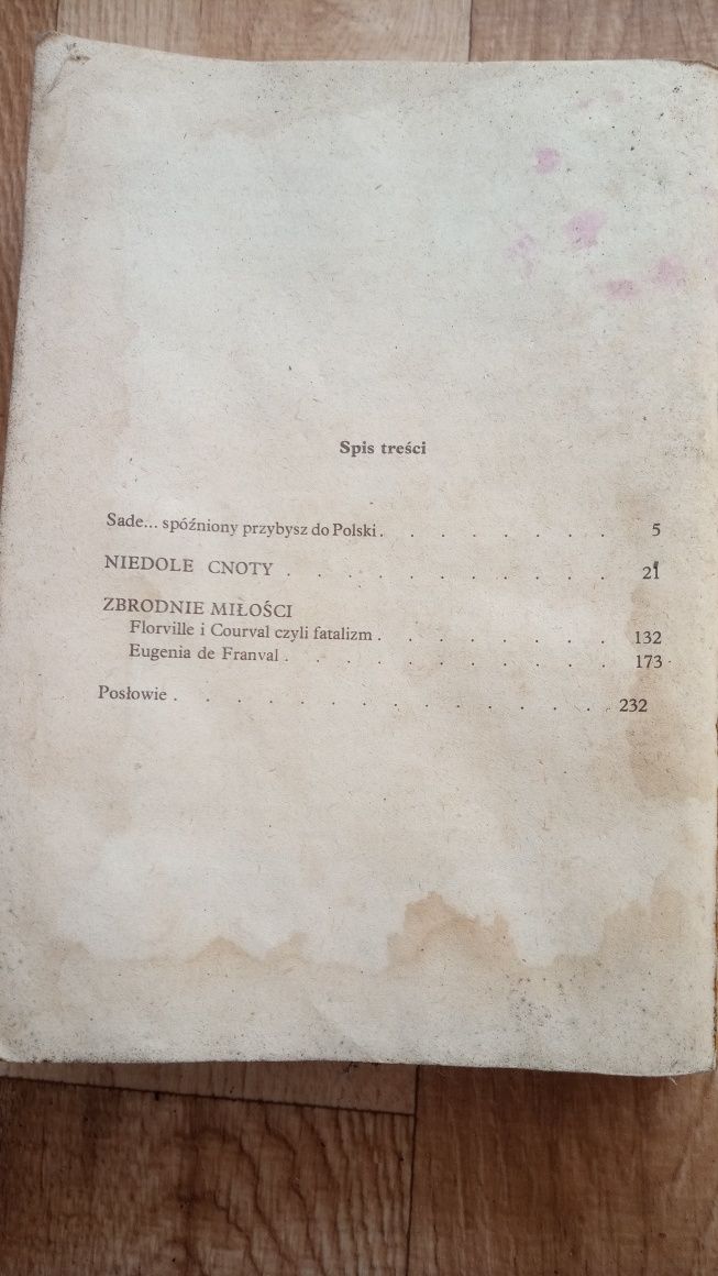 Niedole cnoty Zbrodnie miłości Donatien Alphonse Francois de Sade