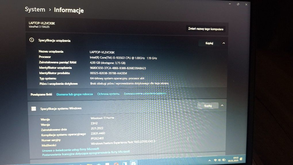 Laptop IdeaPad 3 15IILO5