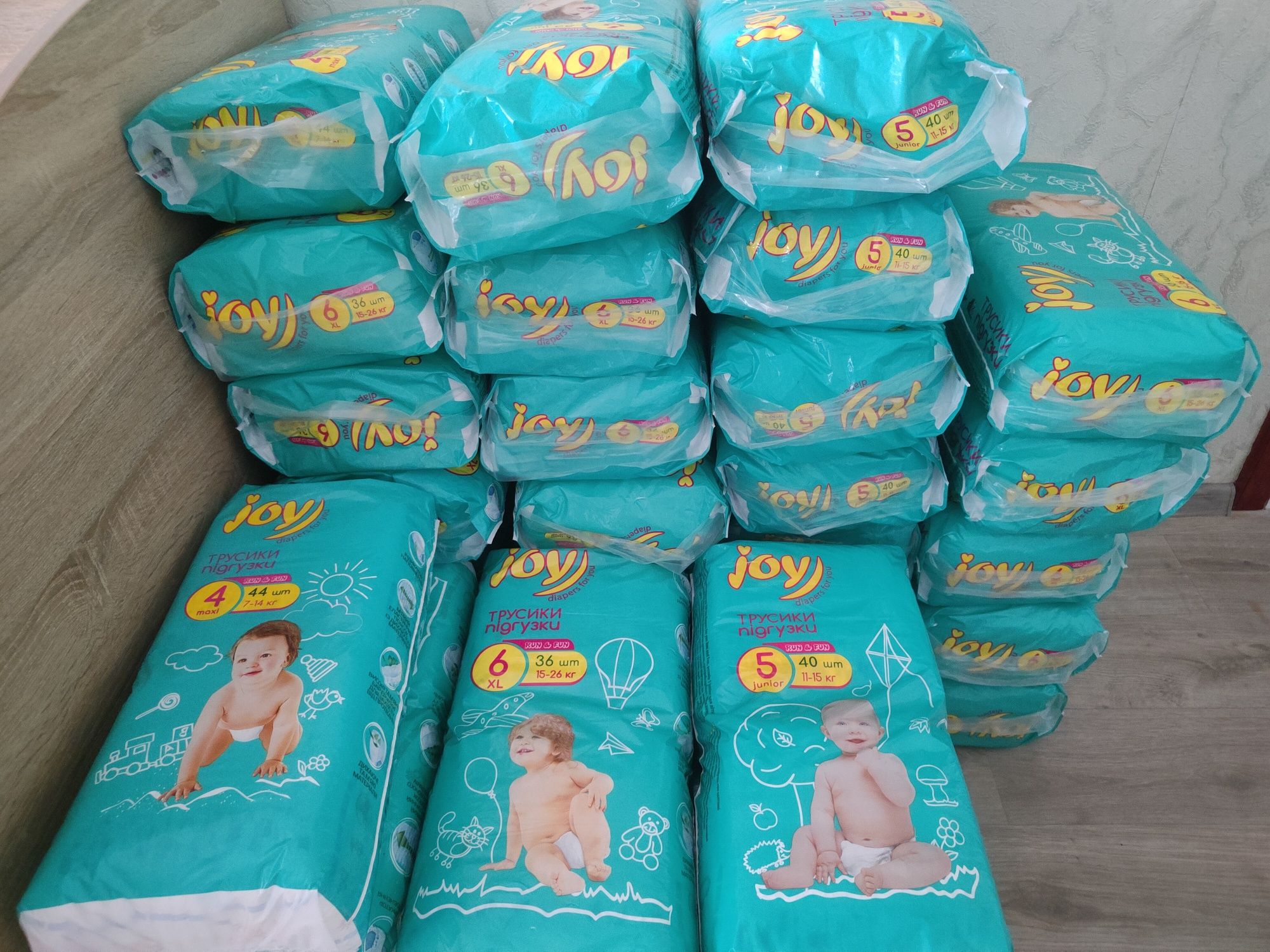 Підгузники памперси трусики Джой Joy ruy fan 4 5 6 розмір