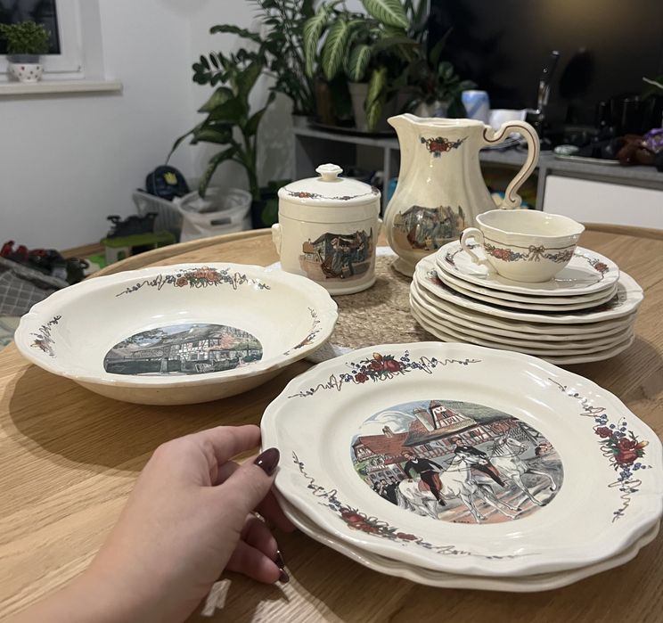 Sarreguemines Obernai посуд вінтаж глечик тарілки чашка