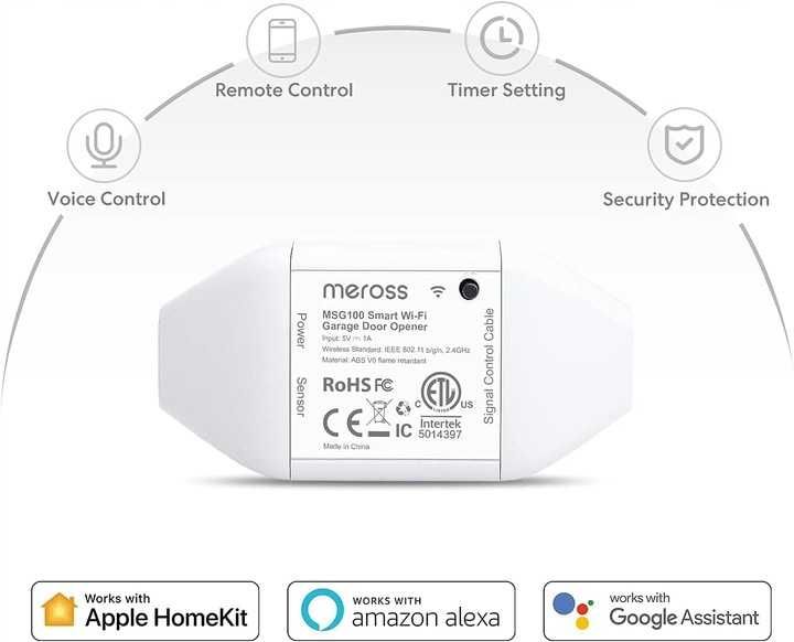 Meross Inteligentny Przełącznik Drzwi Garażowych Apple Homekit