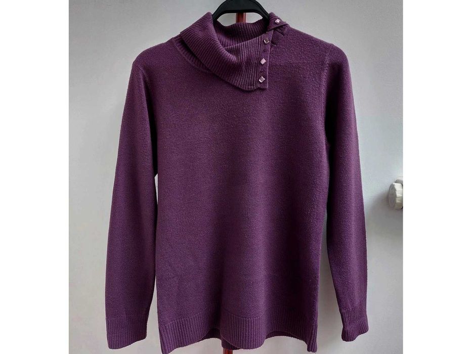 Sweterek S 36 C&A fioletowy koraliki