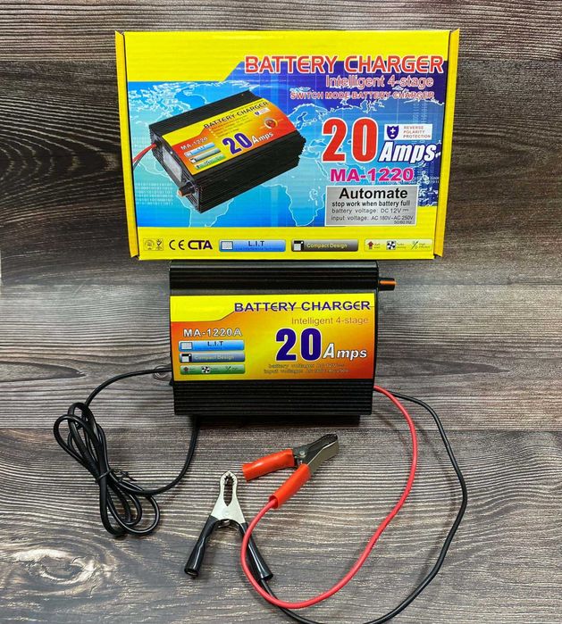 Мощное автомобильное зарядное в металическом корпусе 12V 20А