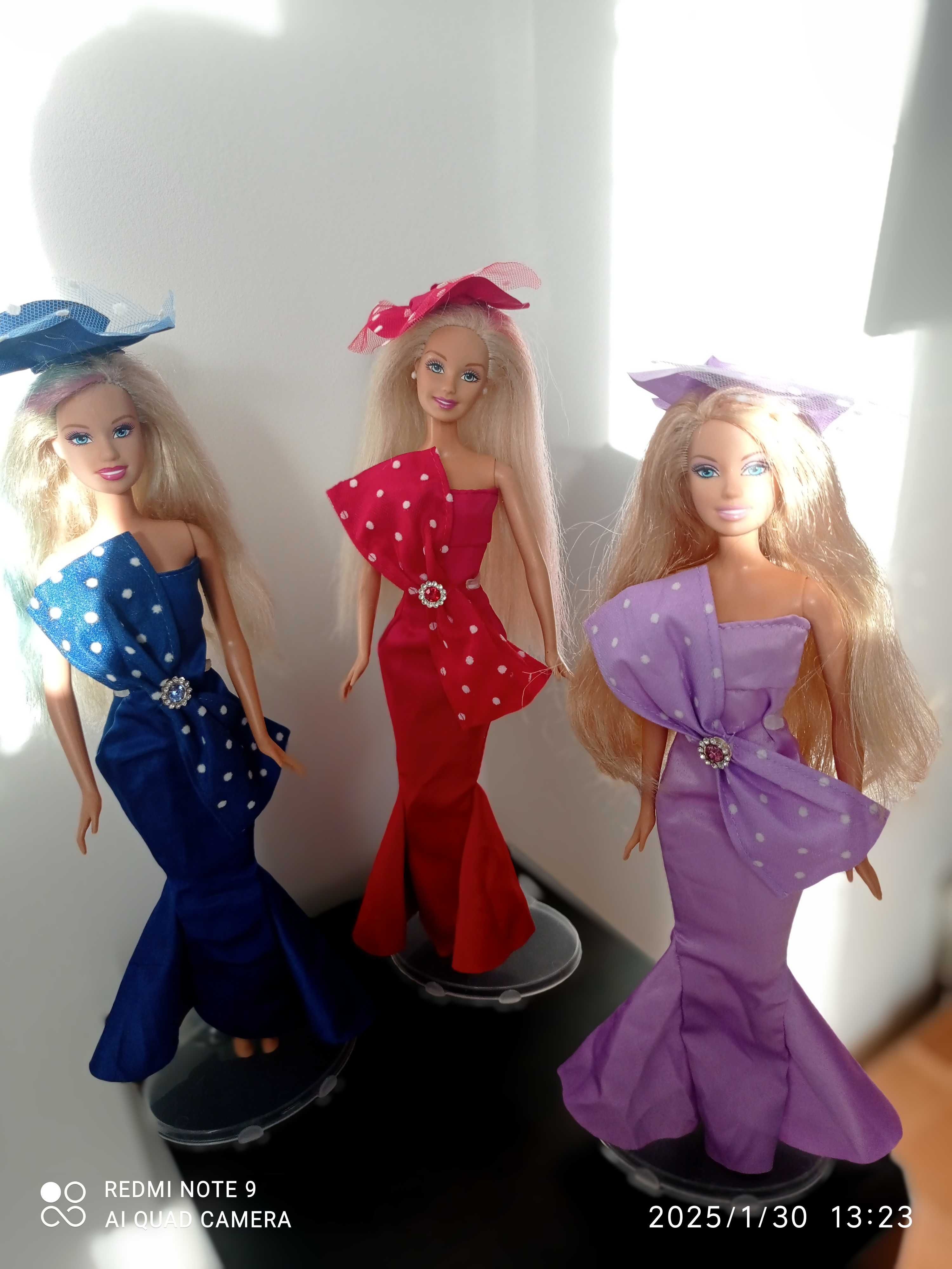 Ubranka dla Barbie - sukienka wieczorowa z kapeluszem