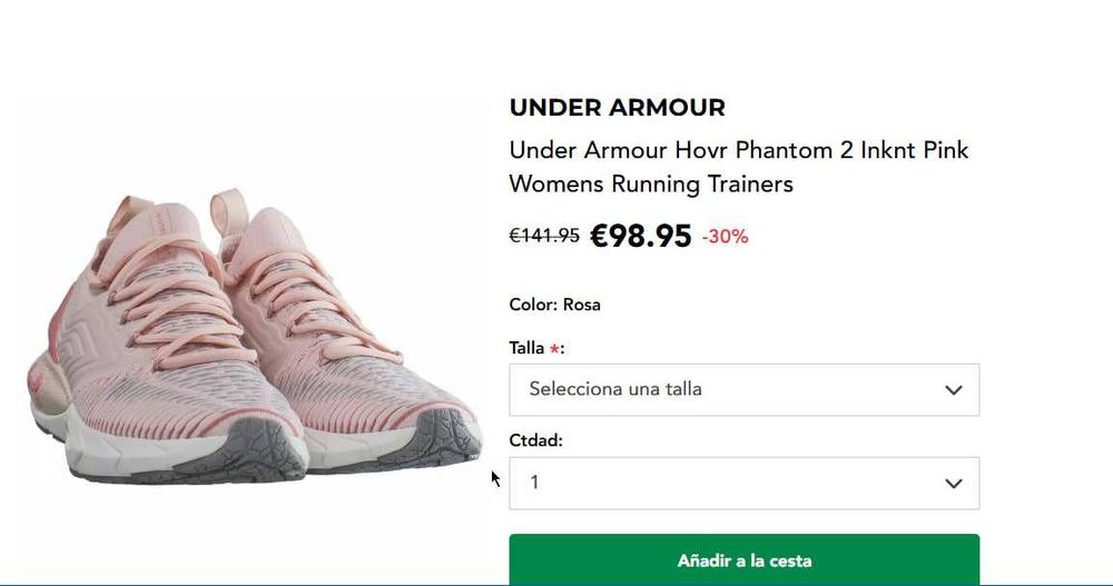 Кросівки бігові Under Armour Hovr Phantom Inknt Pink кроссовки 35-36