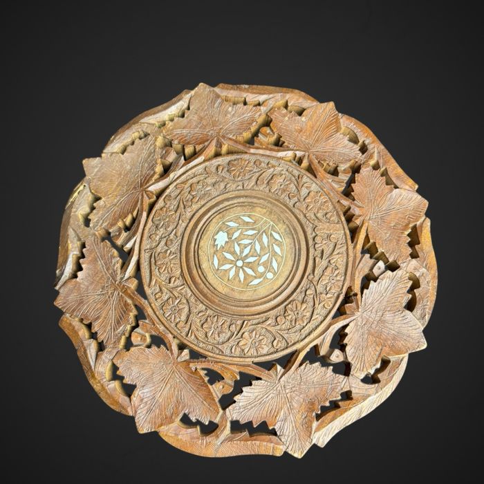 Mały drewniany stoliczek stołek styl orientalny inkrustowany b5/050655