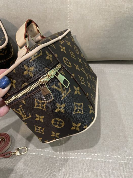 Сумка косметичка louis vuitton nice vanity коричневий комплект 2