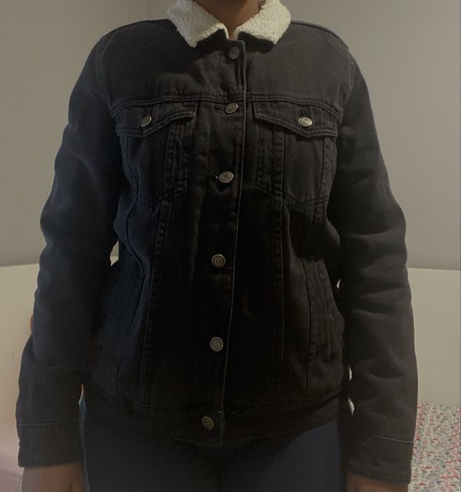 Casaco de ganga com interior de pelo
