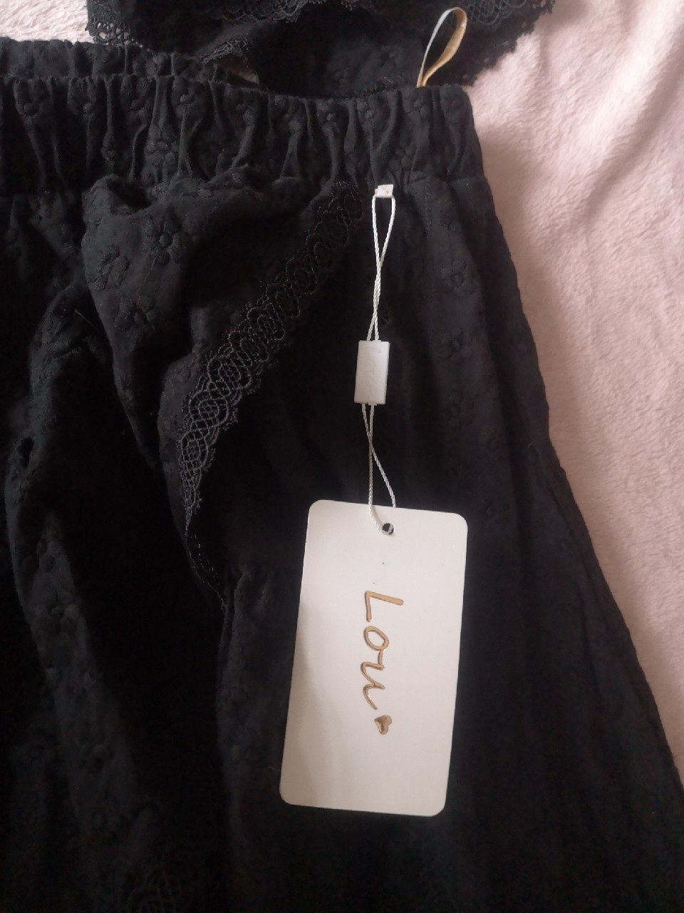 LOU Peggie czarny set w stylu Boho rozmiar L