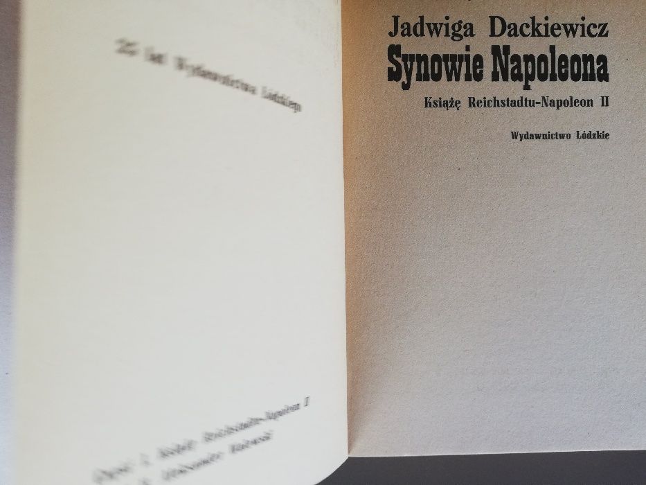 Jadwiga Dackiewicz " Synowie Napoleona"