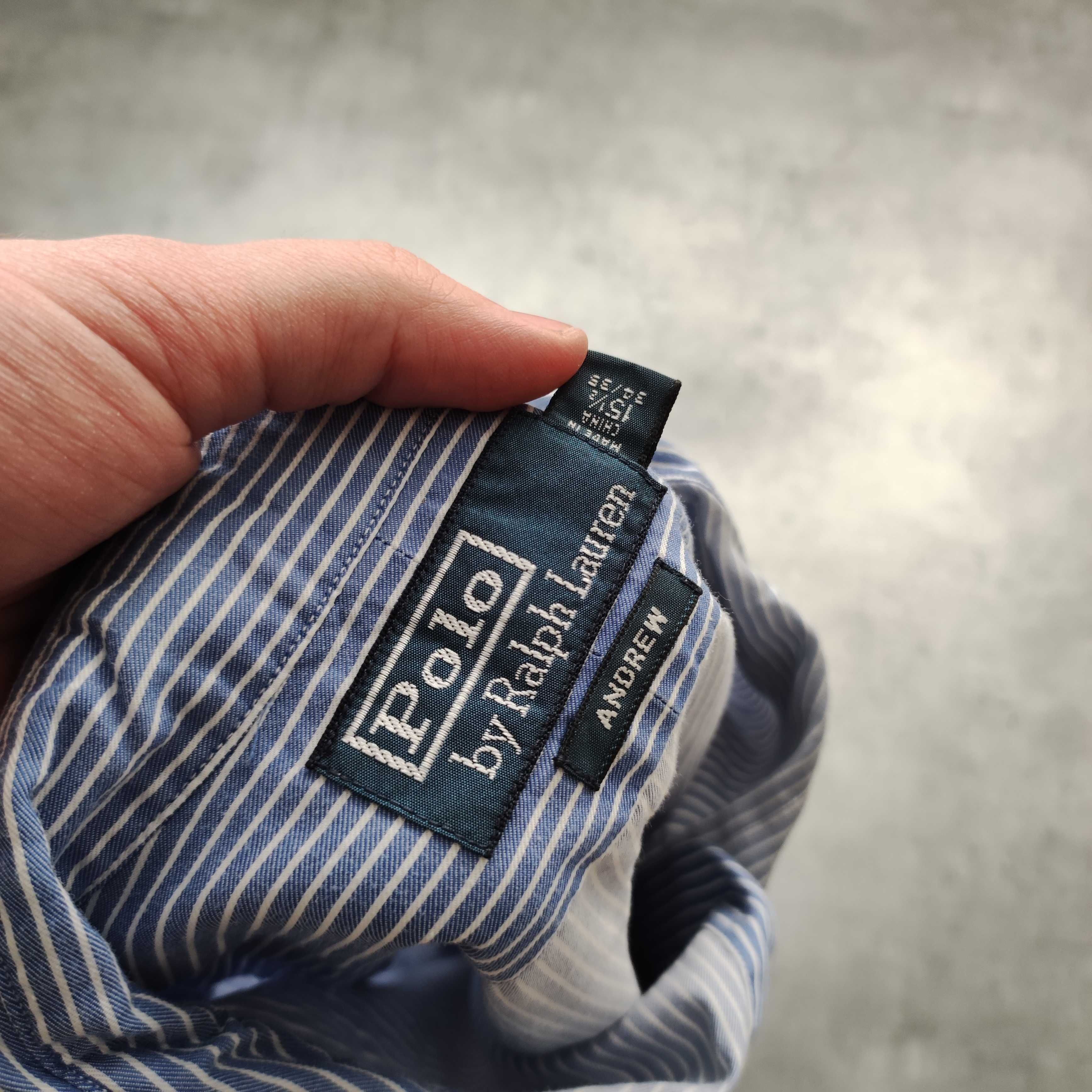 MĘSKA Elegancka PREMIUM Bawełna Koszula Paski Polo Ralph Lauren KlasS