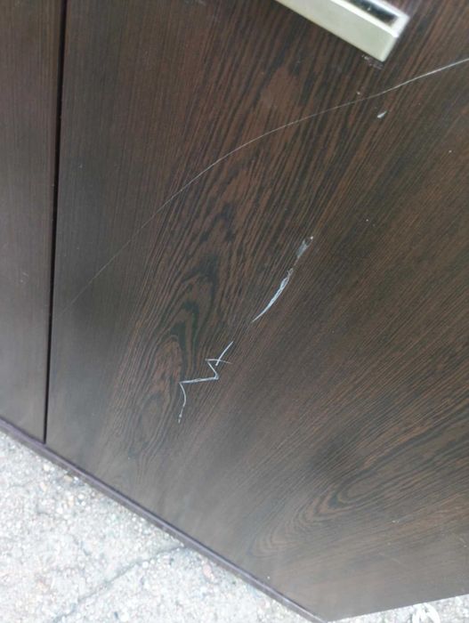 Komoda z szufladami ciemny brąz połysk 163x42x80