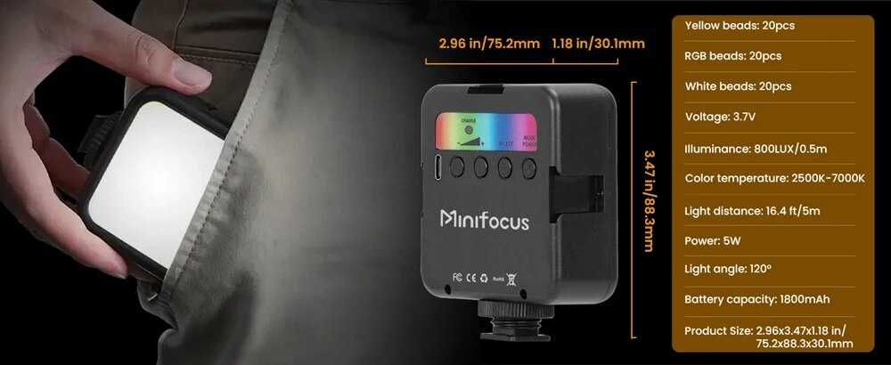 Lampa fotograficzna Minifocus RGB