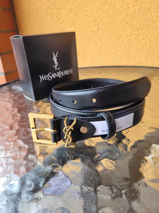 Czarny damski skórzany pasek 105 cm