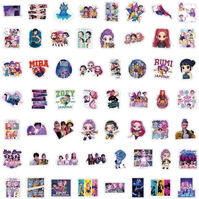 KPOP ŁOWCZYNIE DEMONÓW Naklejki 110 Naklejek Wodoodporne WINYL