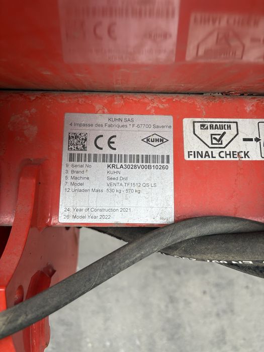 Rozsiewacz nawozów zawieszany Kuhn Venta TF 1512