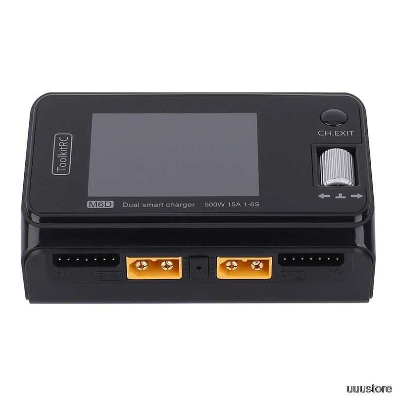 Зарядний пристрій ToolkitRC M6D 6s двохканальний 500W 15A, блок живл.