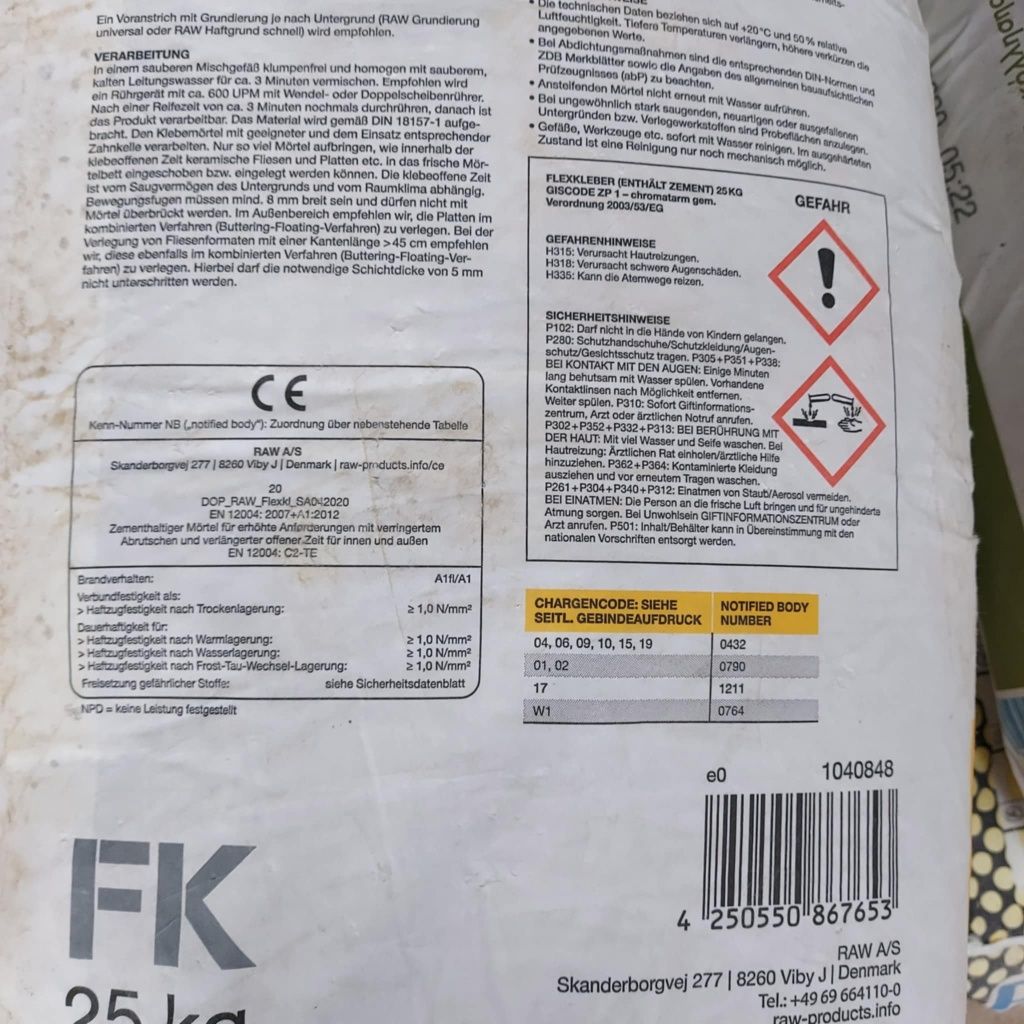 FLEX- KLEBER plastczny klej do płyt ceramicznych 25kg