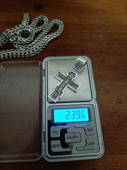 Срібний набір ланцюжок+хрестик, цепочка серебряная+крестик набор 925