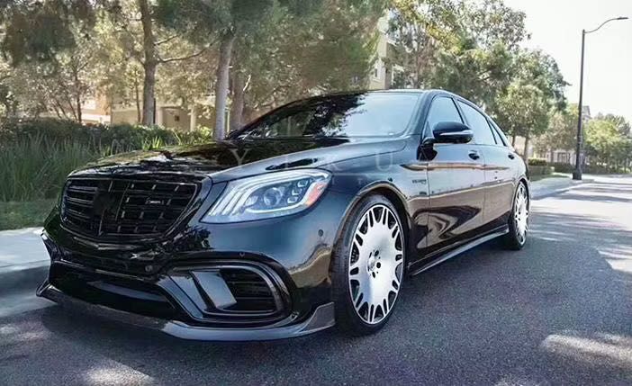 Губа на передний бампер Mercedes W222 накладка на бампер юбка обвес