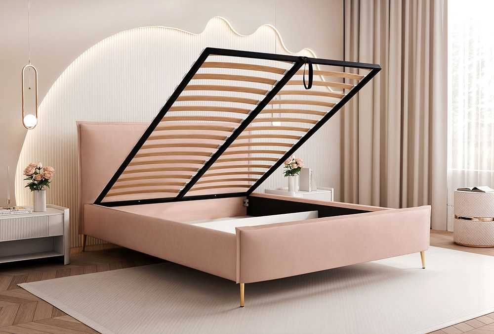 Łóżko tapicerowane CANDY SLIM z pojemnikiem na pościel DARMOWA DOSTAWA