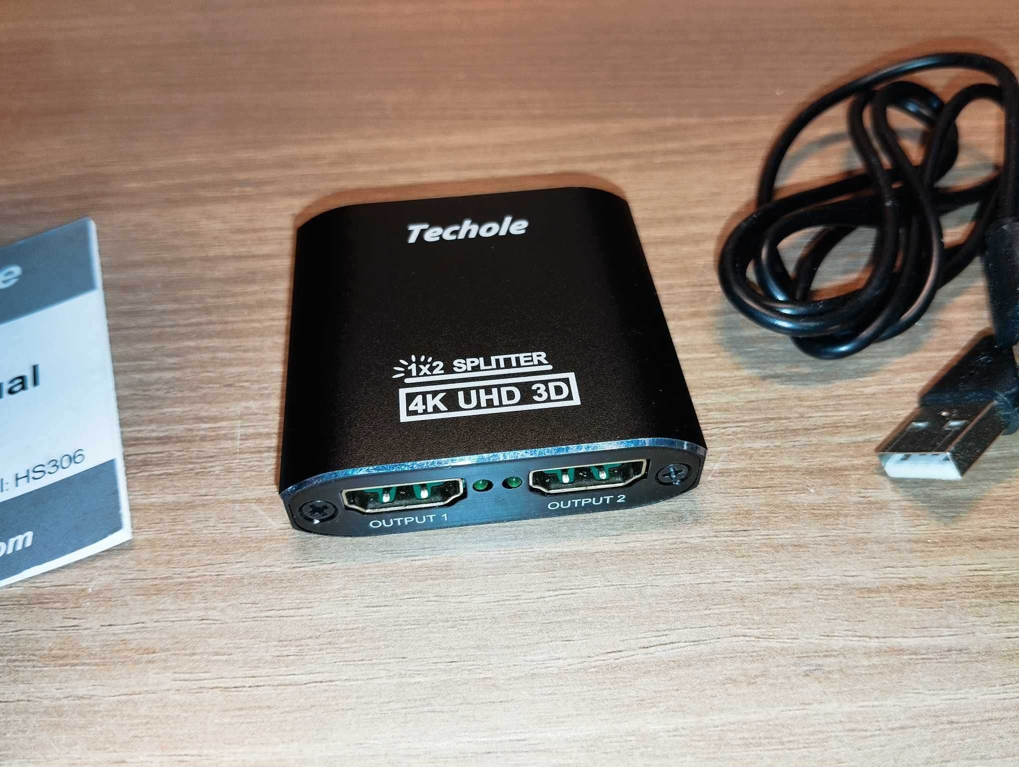 Switch Splitter - HDMI 1 in 2 - Techole HS306 1x2 Splitter 4K UHD 3D