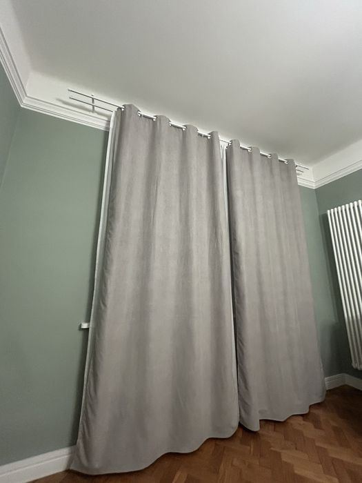 Zasłony szare 140x300 cm