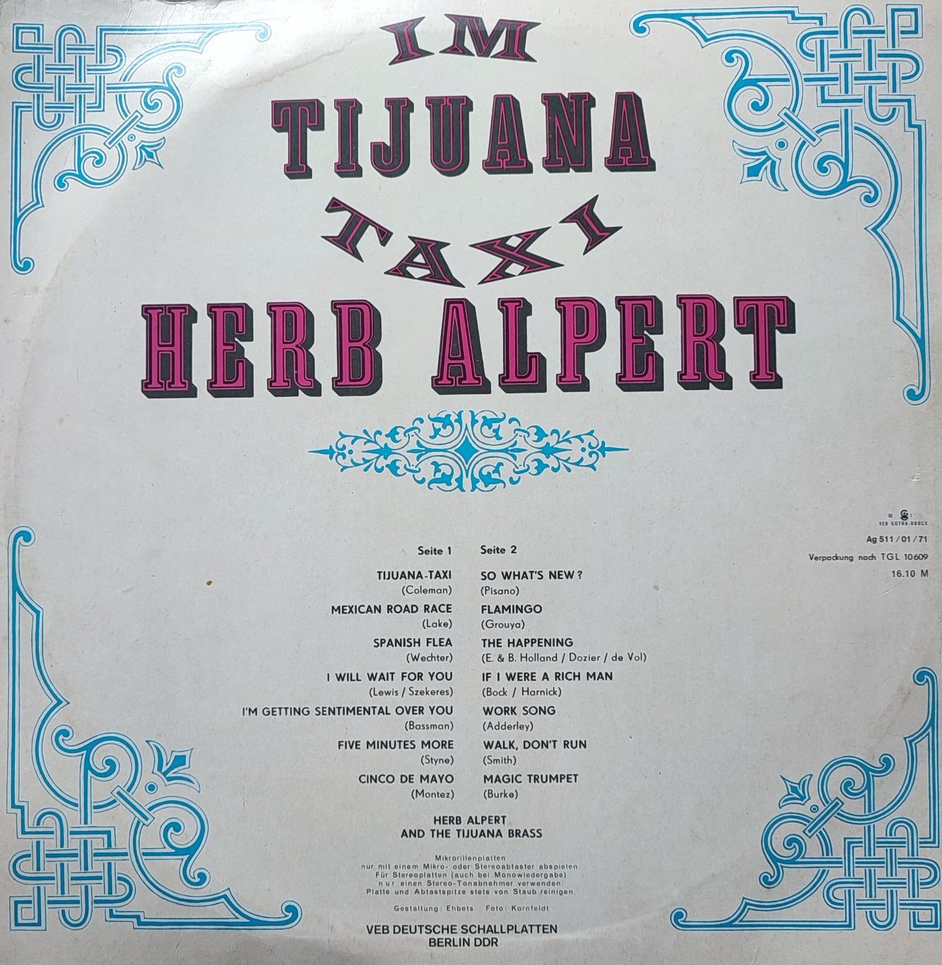Płyta winylowa Im Tijuana Taxi Herb Alpert and The Tijuana Brass