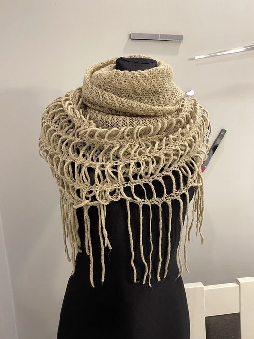 komin szalik narzutka beżowa