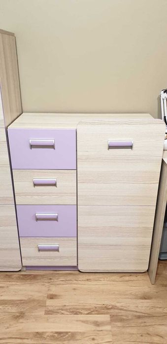 Meble dziecięce LORENTO dla dziewczynki. 6el. stan BDB Duży komplet